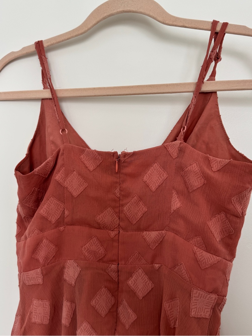 Dynamite Rust-Pink Diamond Pattern Mini Dress - Picture 5 of 5